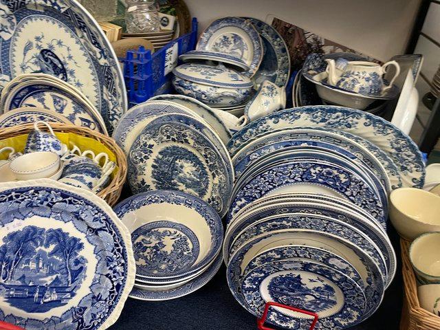 Preview of the first image of Vintage Blue & White China - Willow Pattern etc.,.