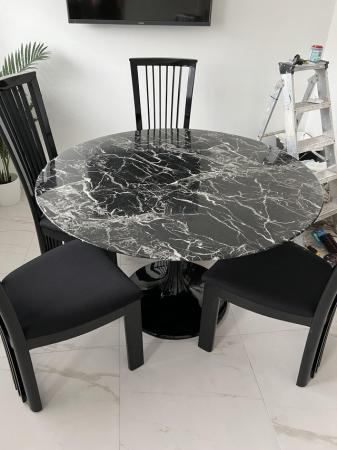 Image 3 of Real marble dining table
