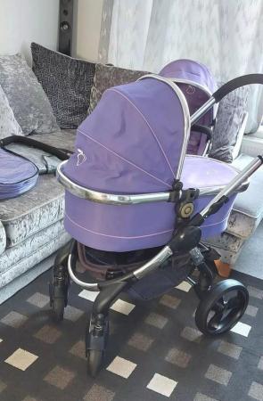 Image 2 of Purple Icandy Peach Stroller Pram Pushchair Carrycot