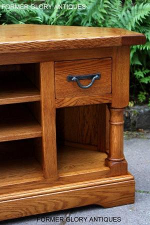Image 17 of AN OLD CHARM FLAXEN OAK CORNER TV CABINET STAND MEDIA UNIT