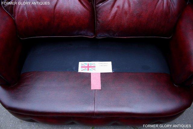 Image 59 of SAXON OXBLOOD RED LEATHER CHESTERFIELD SETTEE SOFA ARMCHAIR