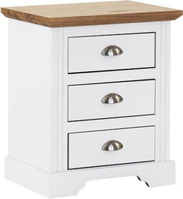 Preview of the first image of Toledo 3 drawer bedside in white/oak effect.