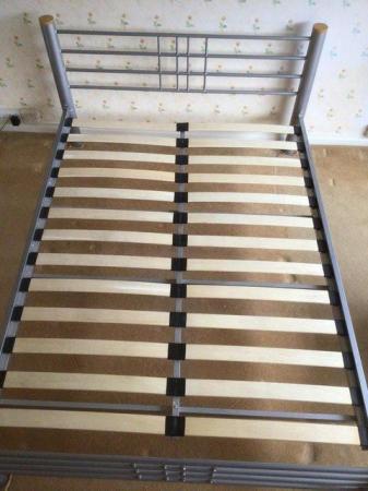 Image 2 of DOUBLE BED FRAME WITH WOODEN BASE