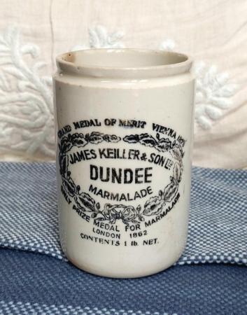 Image 1 of Rare James Keiller & Son Dundee Marmalade stoneware crock