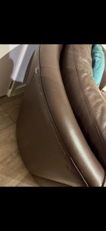 Image 3 of Leather love chair - brown