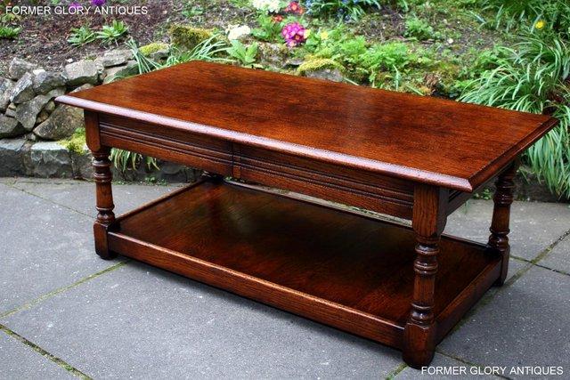 Image 2 of A TITCHMARSH AND GOODWIN STYLE OAK TWO DRAWER COFFEE TABLE