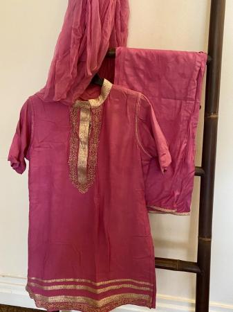 Image 2 of Pink Indian trouser suit with dupatta