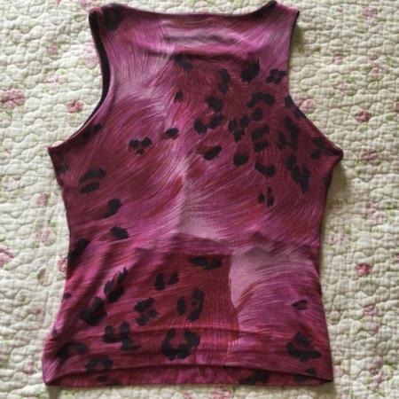 Image 3 of RARE Vtg 90s JANE NORMAN Silky Stretchy Sleeveless Top M/L