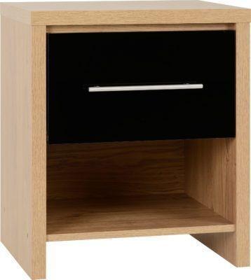 Preview of the first image of SEVILLE 1 DRAWER BEDSIDE - BLACK GLOSS.