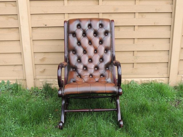 Preview of the first image of Antique Brown Chesterfield Rocking Chair (UK Delivery).