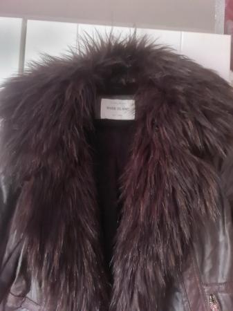 Image 1 of River Island faux fur/ leather jacket as new see below