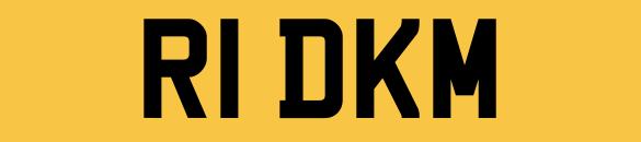 Preview of the first image of R1DKM Number Plate Private Personalised Registration.