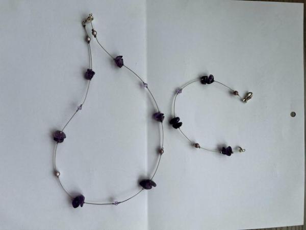 Image 1 of Lovely Amethyst Necklace & Bracelet set