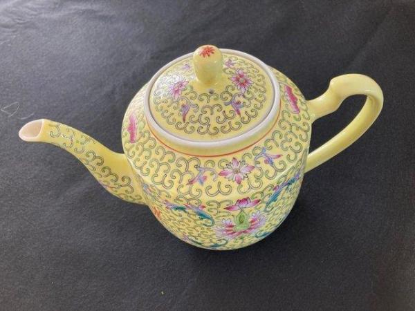 Image 2 of Period Yellow Chinese Teapot  ...