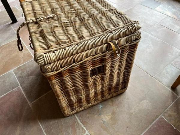 Image 3 of large square wicker basket