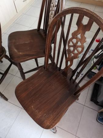 Image 2 of Mahogany drop leaf dining table & 4 chairs