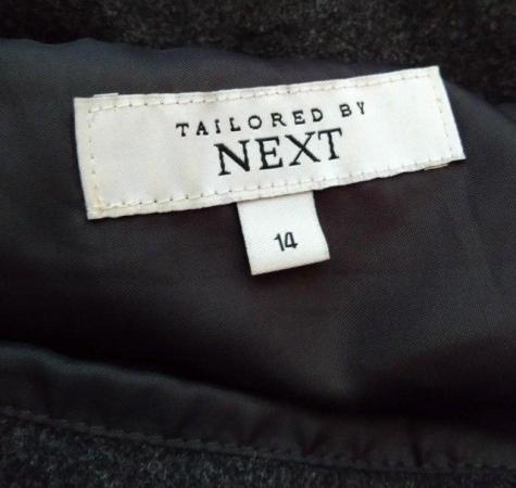 Image 2 of Next grey woollen pleated asymmetrical skirt- size 14 (UK)