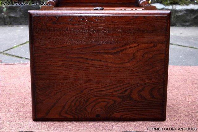 Image 83 of AN OLD CHARM TUDOR BROWN CARVED OAK BEDSIDE PHONE LAMP TABLE