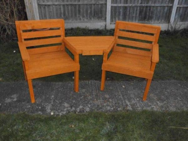 Image 1 of love seat made from recycled timber