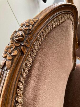 Image 3 of 6 antique upholstered dining chairs
