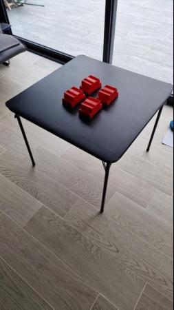 Image 1 of Folding Card table with 4 Bridge bidding boxes
