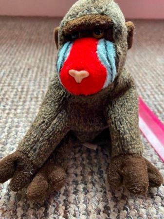 Image 3 of Cute Baboon Beanie Baby Cuddly Toy 'Cheeks'