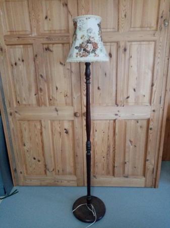 Image 1 of wooden lamp stand with round basefor sale