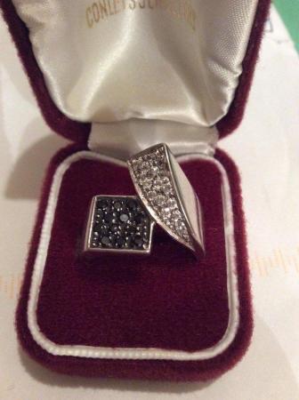 Image 3 of Unusual Art Deco influence silver dress ring