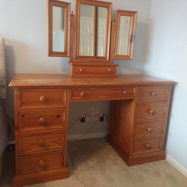 Preview of the first image of Solid Pine Bedroom Furniture REDUCED FOR QUICK SALE £250 ono.