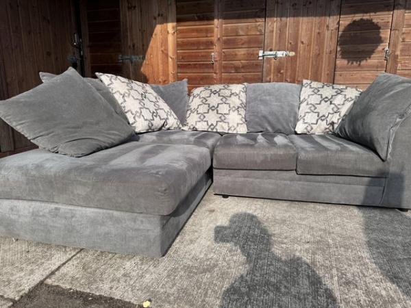 Image 2 of Dunelm grey corner sofa