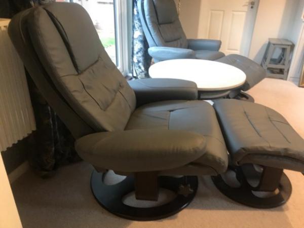 Image 3 of Swivel Recliner Chairs with footstools