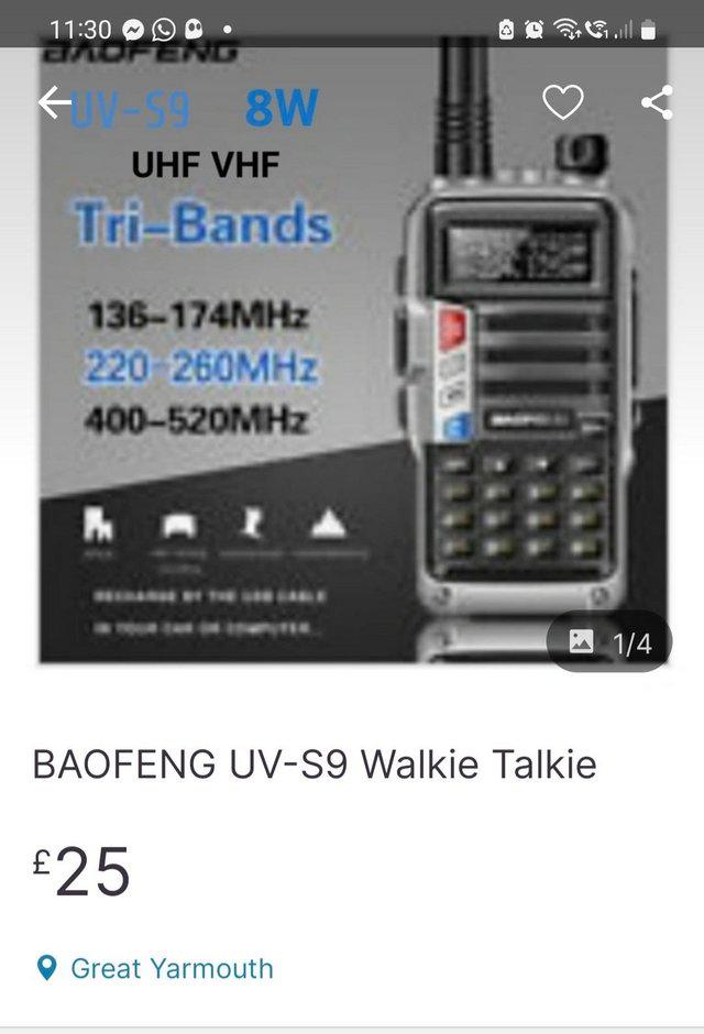 Preview of the first image of For Sale Baofeng uv -s9 Walkie Talkie.