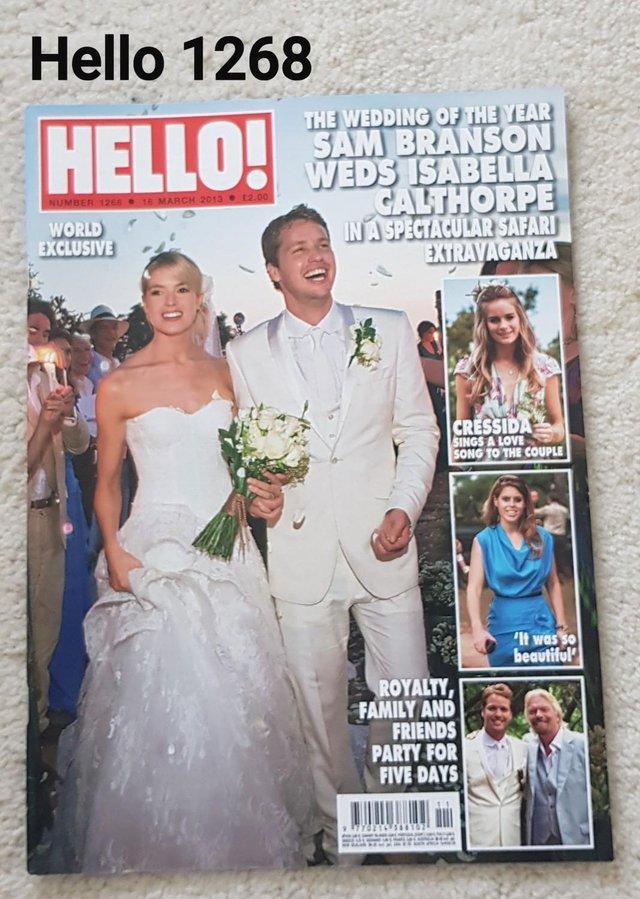 Preview of the first image of Hello Magazine 1268 - Sam Branson Weds Isabella Calthorpe.