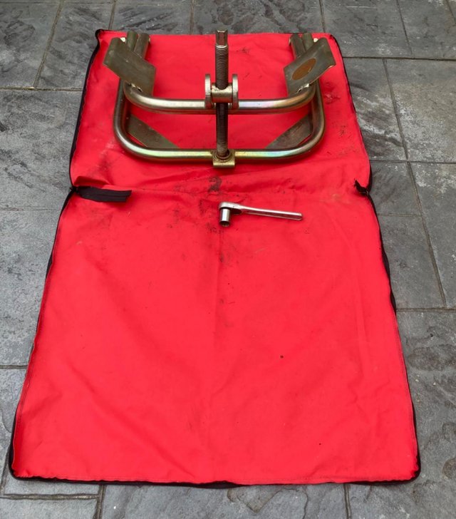 Preview of the first image of Bulldog caravan leveller, with zipped canvas cover.