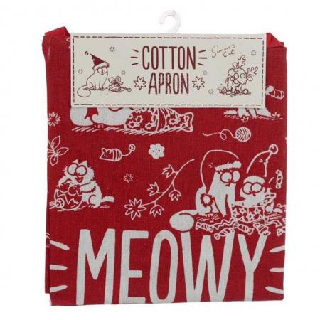 Image 2 of Meowy Christmas Simon's Poly Cotton Apron. Free uk postage