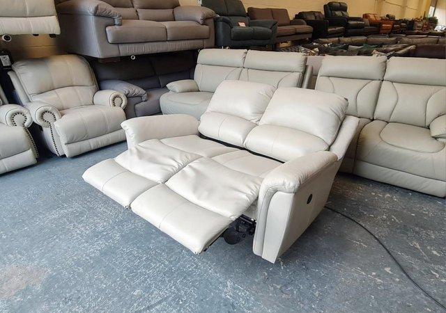 Image 7 of La-z-boy Kenny cream leather electric recliner 2 seater sofa