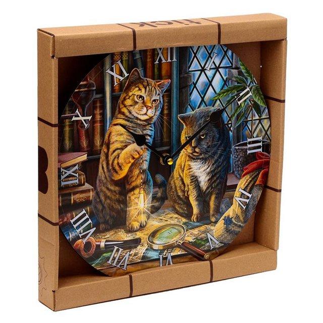 Preview of the first image of Decorative Purrlock Holmes Lisa Parker Cat Wall Clock..