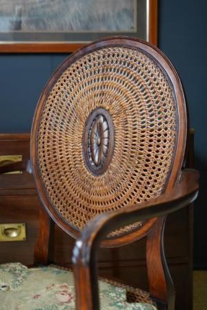 Image 14 of Victorian Edwardian Walnut Rattan Occasional Chair
