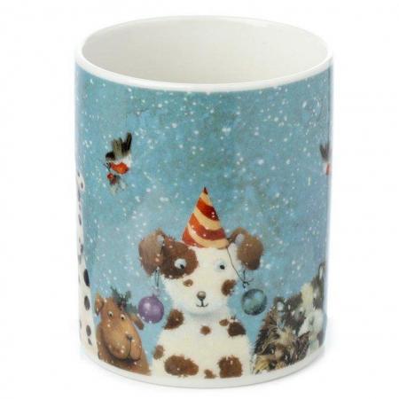 Image 3 of Jan Pashley Christmas Dogs Porcelain Mug. Free uk Postage