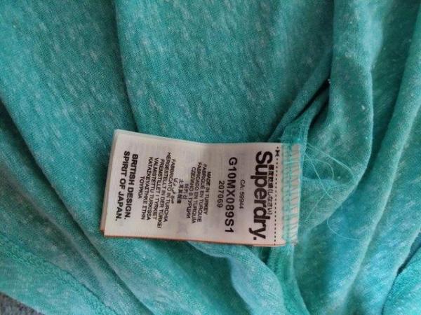 Image 3 of Superdry turquoise lace design short-sleeved t-shirt-size 12