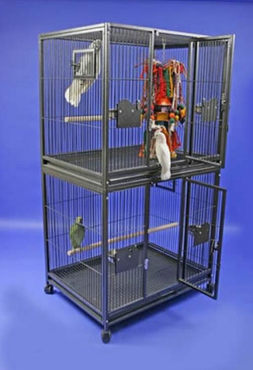 Preview of the first image of Parrot-Supplies Parrot Double Breeding Parrot Cage - Black.