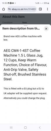 Image 3 of AEG Coffee machine Cm4-1-4st