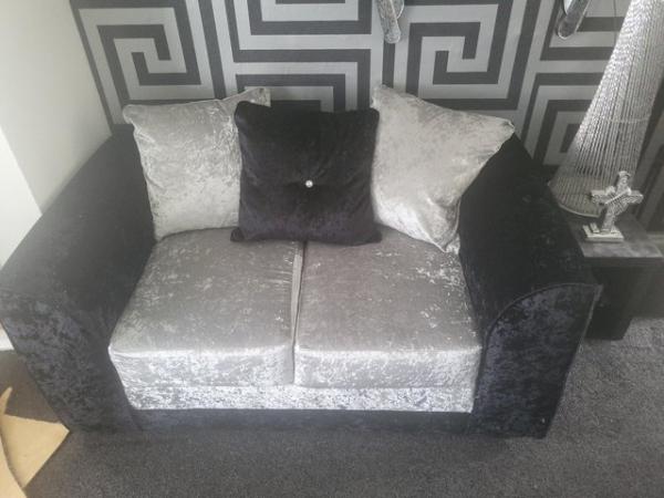 Image 1 of 2 & 3 crushed velvet seater sofa
