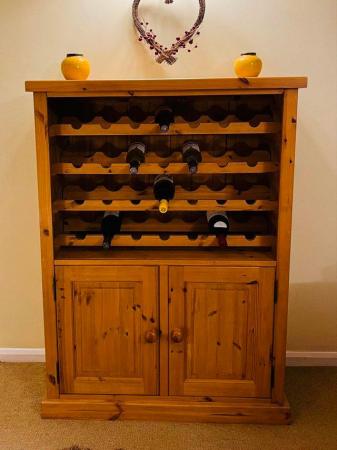 Image 1 of Natural Waxed Pine Cupboard / Wine Cabinet