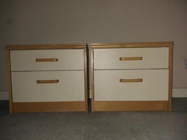 Image 3 of BED SIDE TABLE PAIR – 2 DRAWER * LOWER PRICE