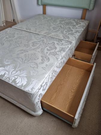 Image 3 of Small double divan bed, with drawers, mattress and headboard