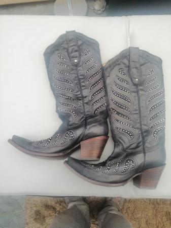 Image 2 of Genuine Leather Cowgirl Boots