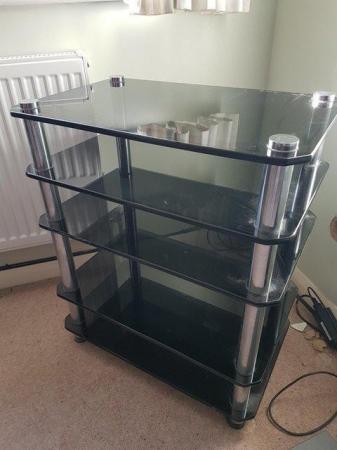 Image 1 of Glass Shelf unit for home cinema or hi fi set up