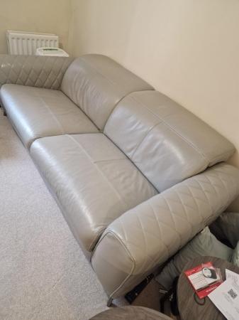 Image 1 of Beige leather sofa for sale