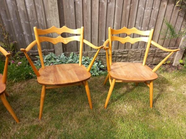Image 7 of Four Ercol 493 batwing dining chairs